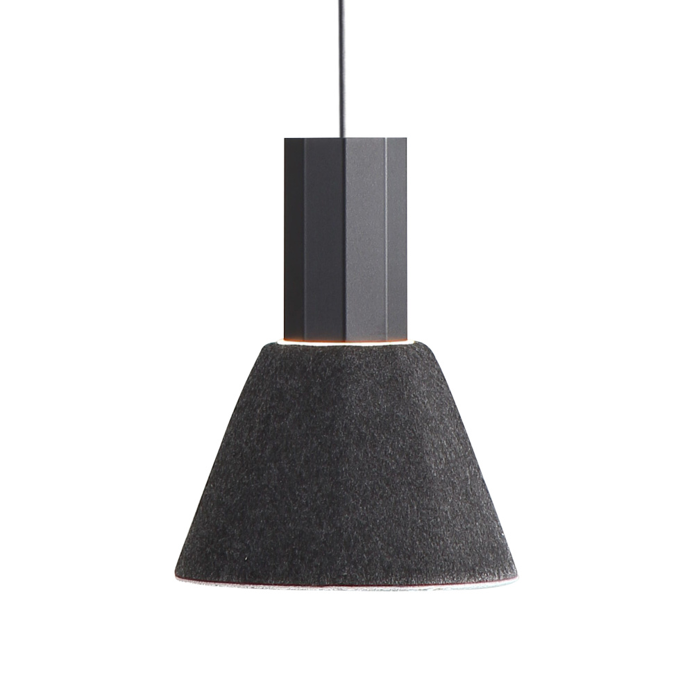 Golden Lighting Faroe 8in Integrated LED Pendant in Flecked Black/Grey Felt